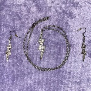 Lightning Bolt and Earrings Set